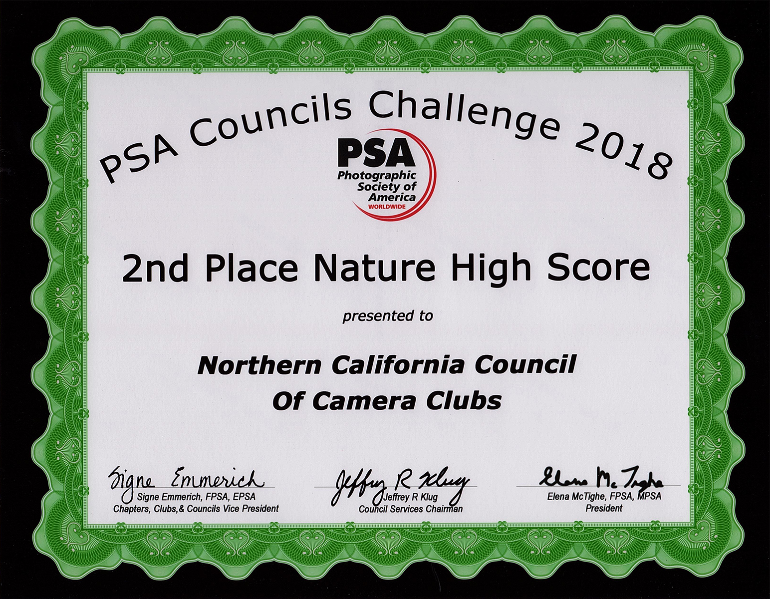 N4C Places 2nd in PSA 2018 Council Challenge – Nature